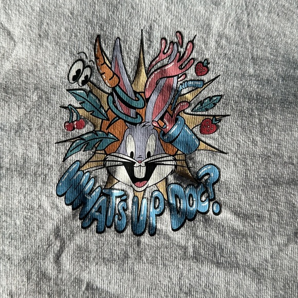 XL Light Blue/Grey Bugs Bunny graphic-tee, streetwear, like new, heavyweight. - Picture 2 of 4
